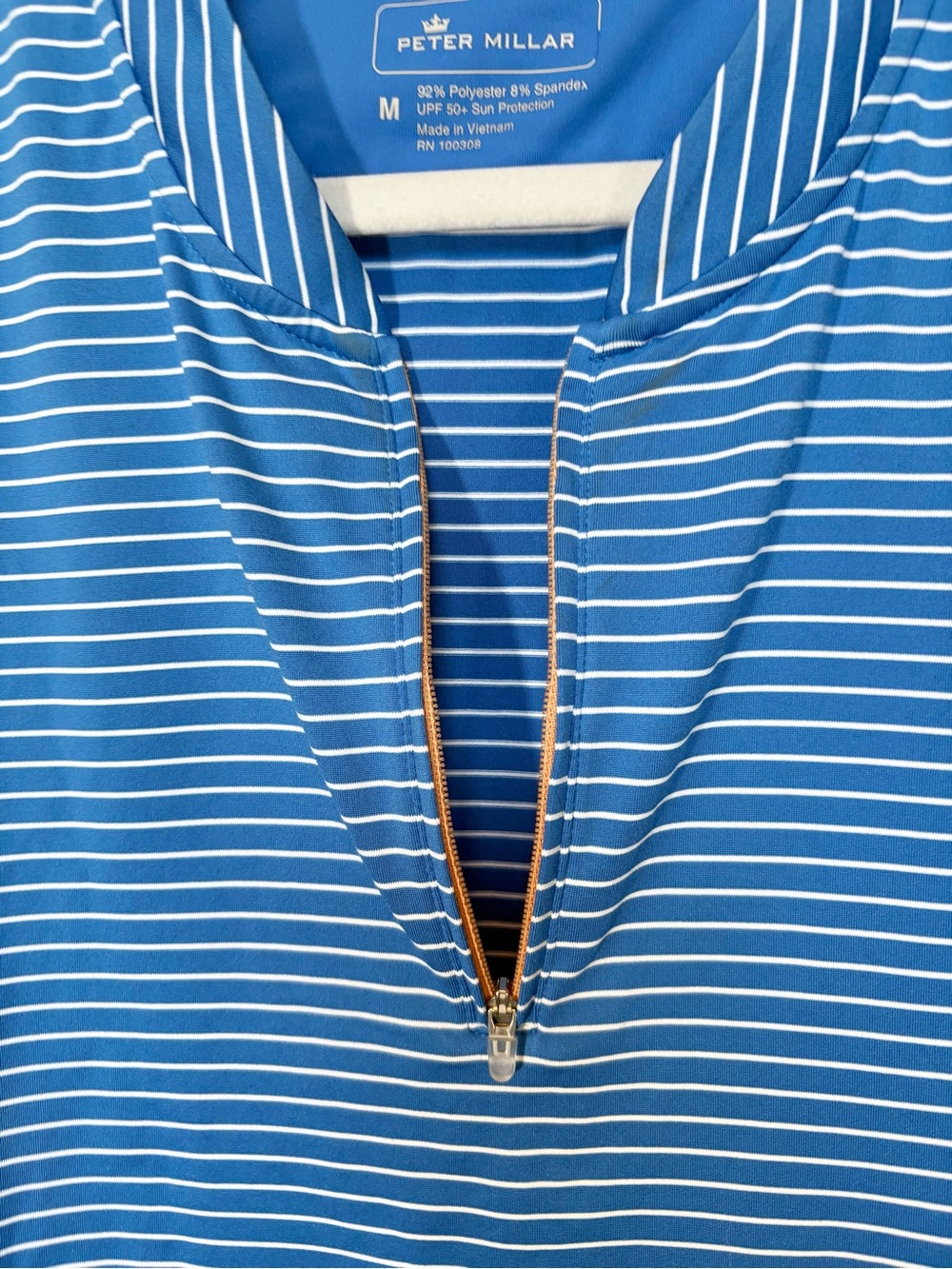 Peter Millar Women's Vista Stripe Shirley Sleeveless Quarter Zip Golf Polo Med - Picture 4 of 13